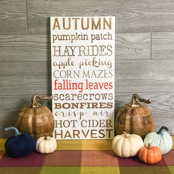 Fall Fun Subway Art Handcrafted Wooden Sign