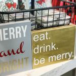 Eat. Drink. Be Merry. Handcrafted Wooden Passport Sign