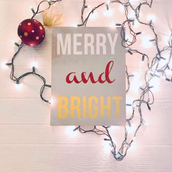 Merry & Bright Handcrafted Wooden Passport Sign picture