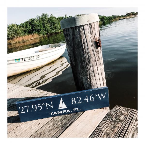 Large | Custom Coordinates Handcrafted Wooden Sign picture