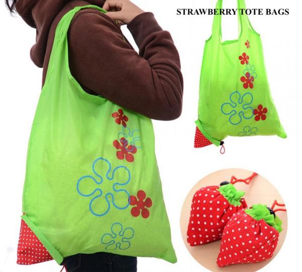 Cute Strawberry Tote Bags - Set of 5 Random Colors picture