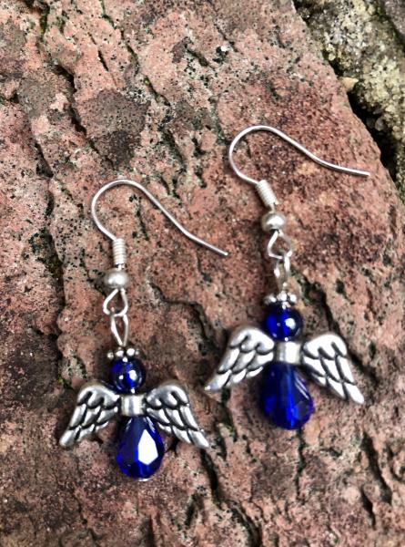 Blue glass earrings picture