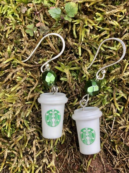 Starbucks coffee cup earrings picture