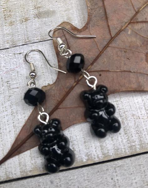 Black gummy bear earrings