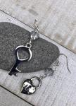 Vintage lock and key earrings