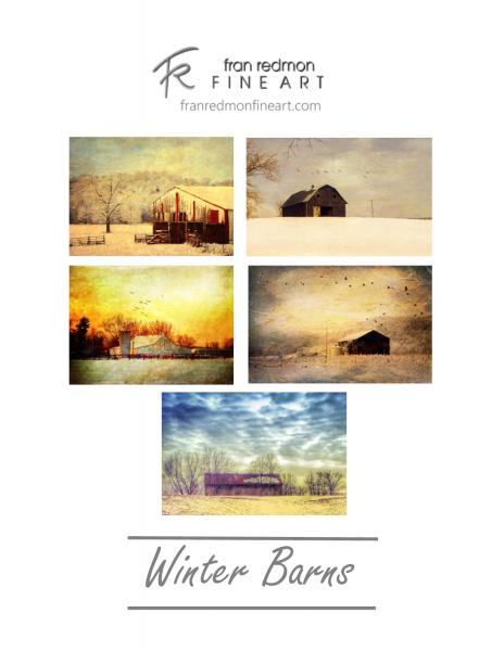 Notecard Set - Winter Barns