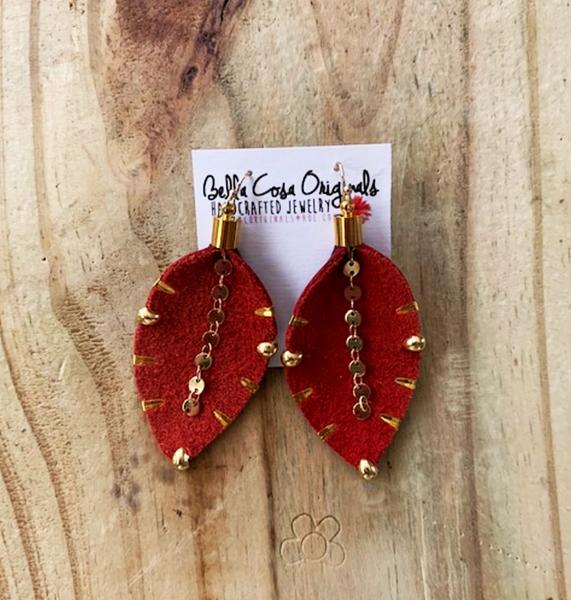 Variety Color Leather Earrings with Gold or Silver Accents