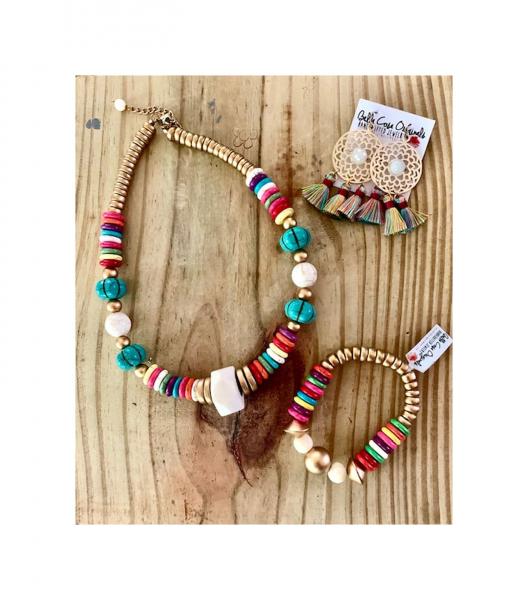 Multi Color Statement Necklace Set
