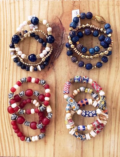 Unique Triple Stack of Stretch Bracelets