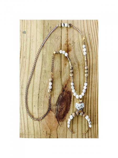Beaded Crescent Moon Necklace