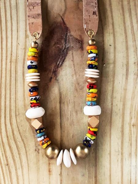 Multi Color African Bead Necklace picture