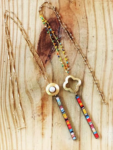 Rainbow Bar Pendant Necklace