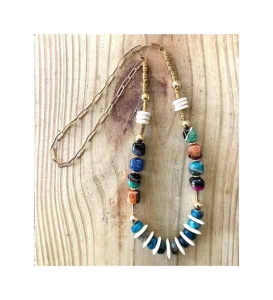 30" Multi Color Agate Necklace