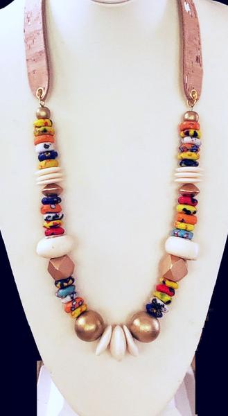 Multi Color African Bead Necklace picture