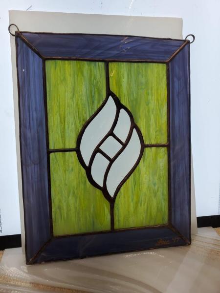 Beveled Panel in Lime and Purple