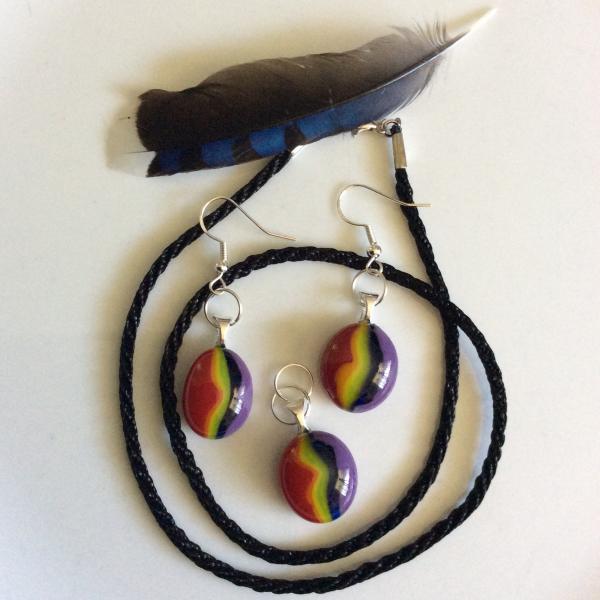 LGBTQ Pride Fused Glass Jewelry Set picture