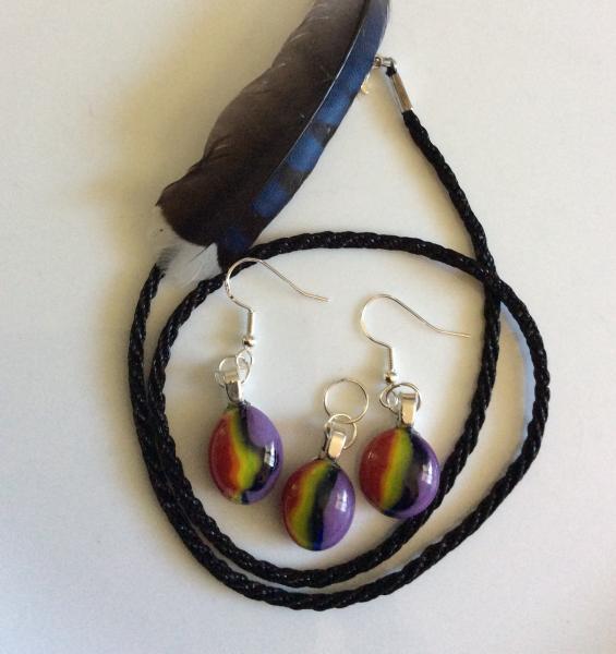 LGBTQ+ Pride Fused Glass Jewelry Set picture