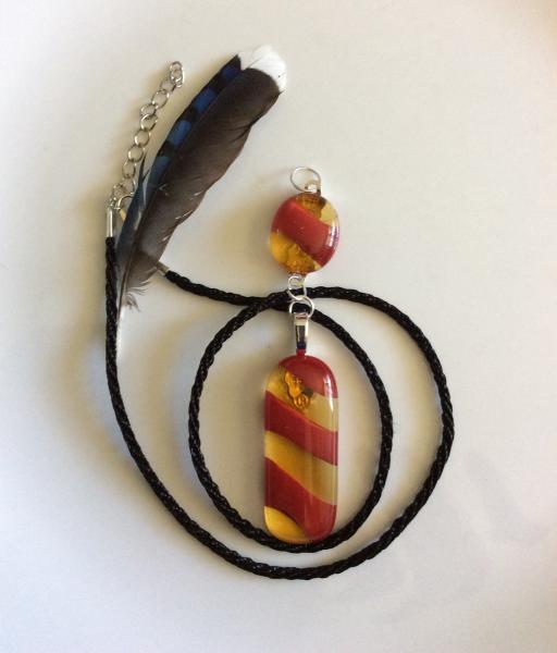 Gryffindor Fused Glass Scarf Tie Pendant picture