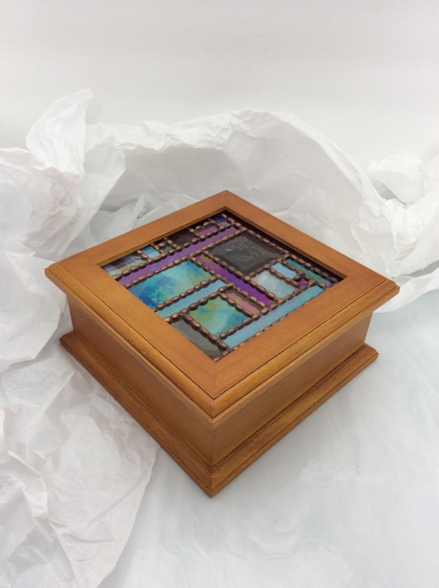 Iridescent Beveled Cherry Box picture