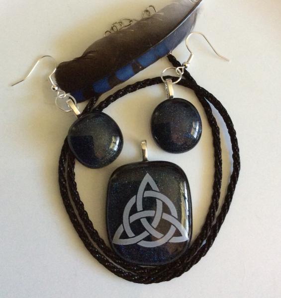 Triquetra Fused Glass Jewelry Set picture