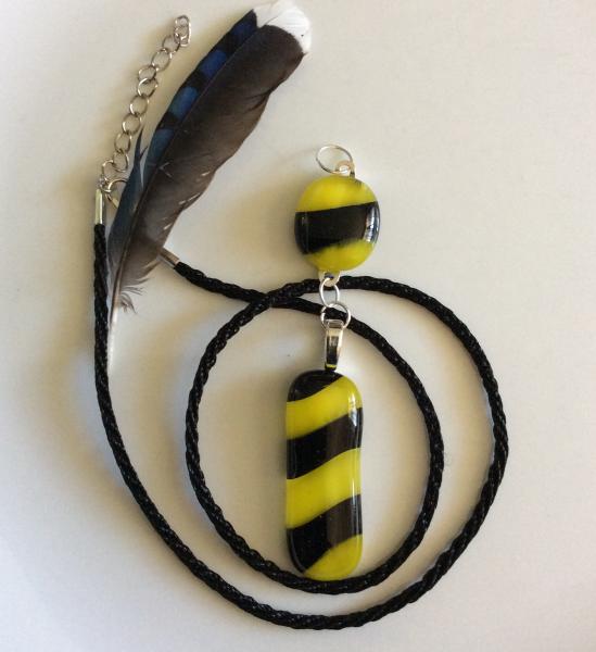 Hufflepuff Fused Glass Scarf Tie Pendant