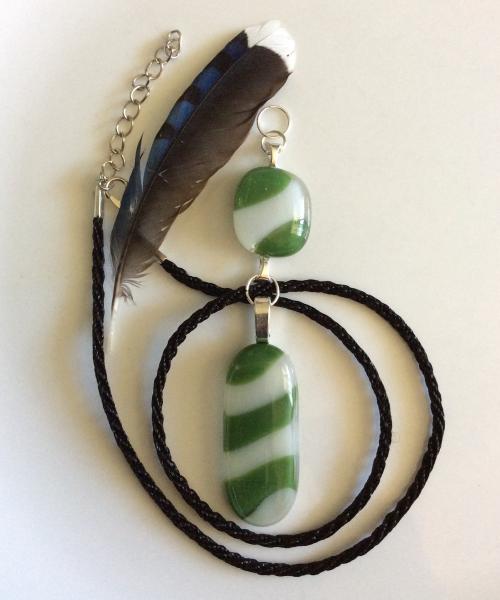 Slytherin Fused Glass Scarf Tie Pendant picture