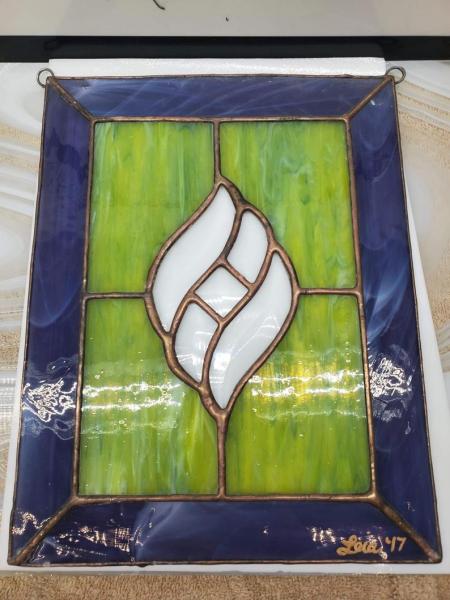 Beveled Panel in Lime and Purple picture