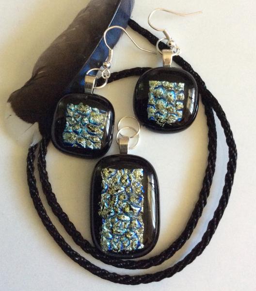 Dichroic Fused Glass Jewelry Set