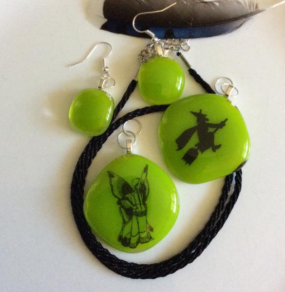 Witch and Fae Fused Glass Jewelry Set picture