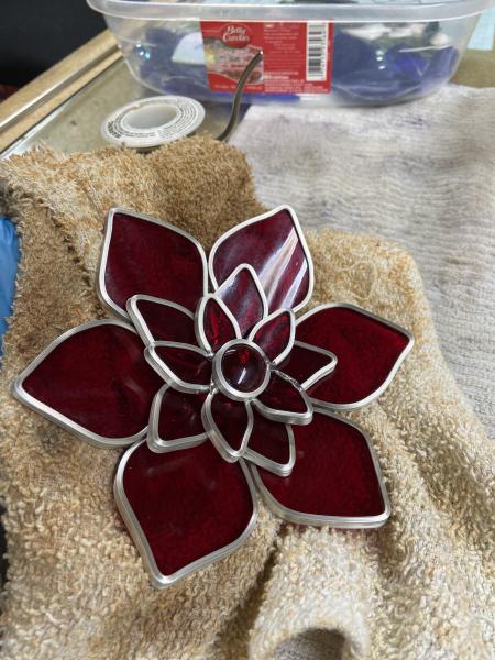 3-D Red Flower/Succulent picture