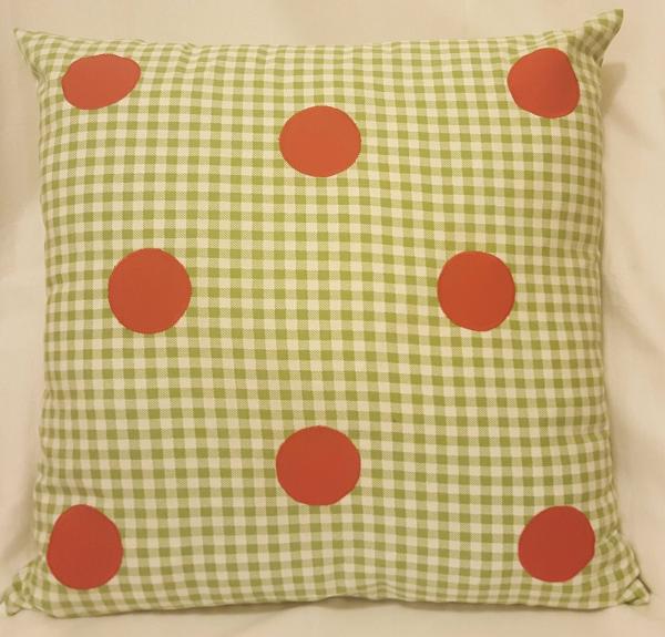 Appliqued Checked Decorative Christmas Pillow - 18" x 18" Pillow Insert Included picture
