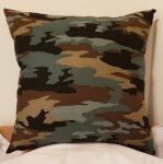 Black, Green, Tan Camouflaged Decorative Pillow - 18" x 18" Pillow Insert Included