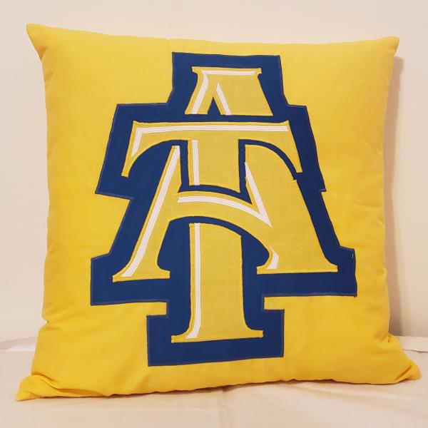 Appliqued Collegiate Decorative Throw Pillow - 18" x 18" Pillow Insert Included picture