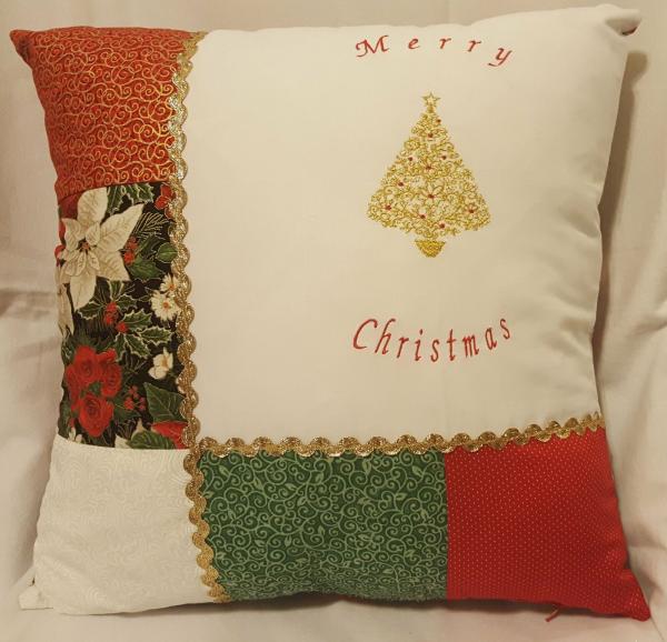 Festive Decorative Christmas Tree Pillow - 18" x 18" Pillow Insert Included picture