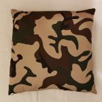 Black, Green, Beige Camouflaged Decorative Pillow - 18" x 18" Pillow Insert Included