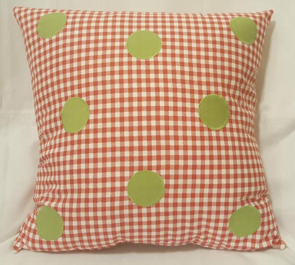 Appliqued Checked Decorative Christmas Pillow - 18" x 18" Pillow Insert Included picture