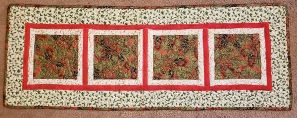 Colorful Pine Cone Christmas Table Runner - 18" x 51" picture