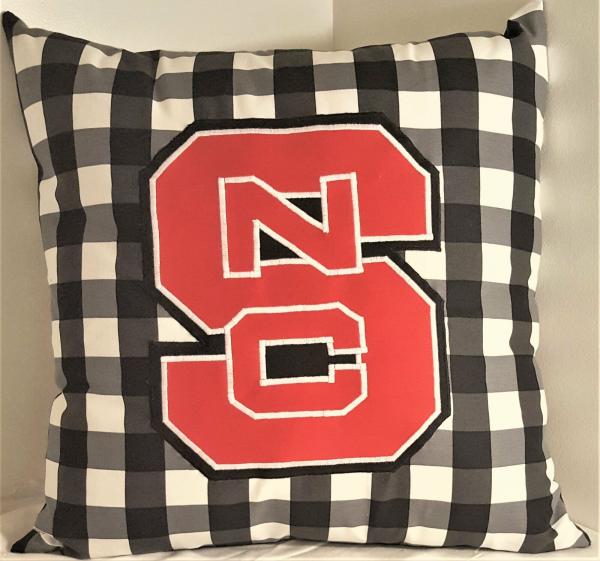 Appliqued Collegiate Decorative Throw Pillow - 18" x 18" Pillow Insert Included picture