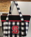 Handmade Quilted NC State Wolfpack Zippered Tote - Approx. 14"W x 10"H x 4"D