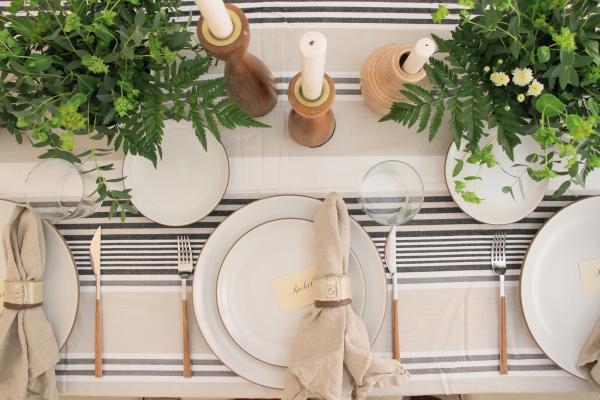 Striped Cotton Tablecloth picture