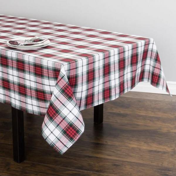 Red and Plaid Tablecloth picture