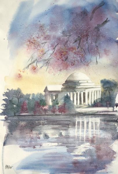 Jefferson Memorial 22”x15” Watercolor