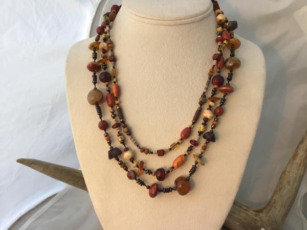 Necklace, Hand Knotted Red