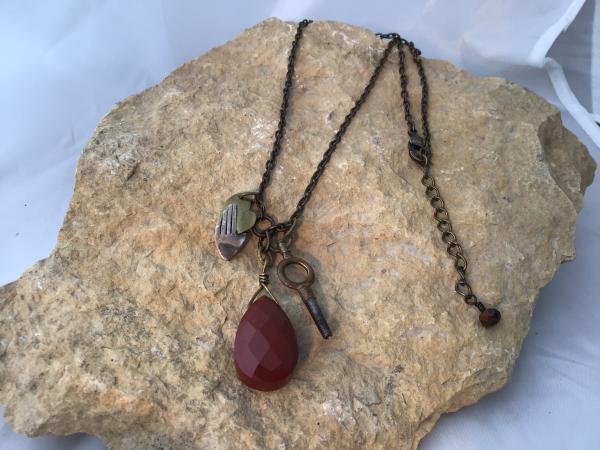 Necklace Red Poppy Jasper Teardrop picture