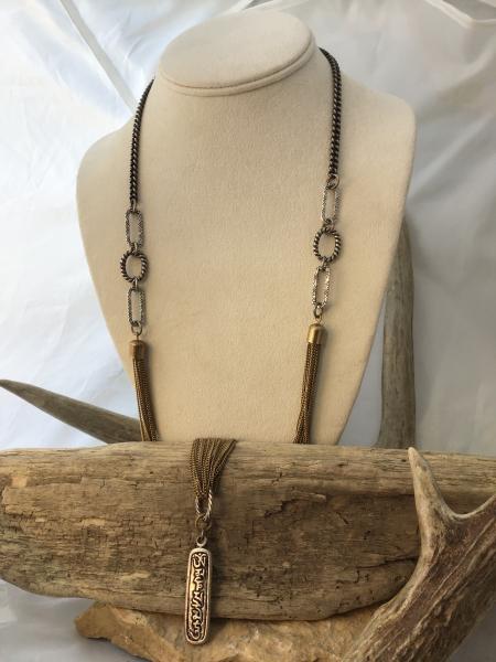 Necklace, Vintage Brass and Silver