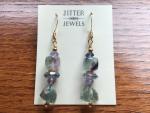 Earring of Tanzanite, Fluorite, Emerald, Amethyst, and Iolite