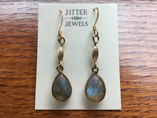 Earring of Labradorite and gold picture