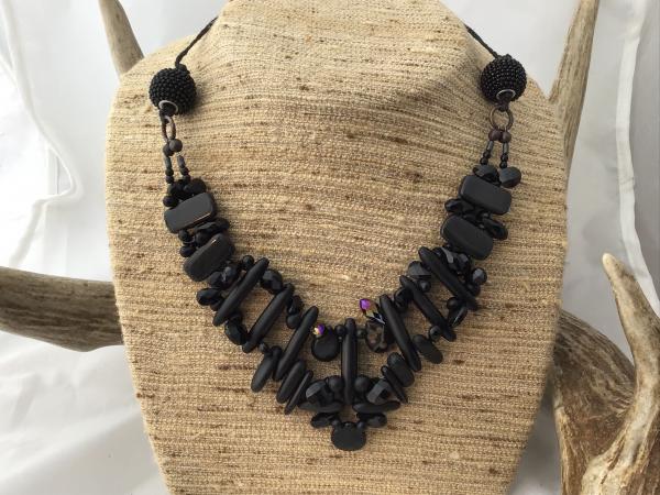Necklace, Black, Free Form Choker picture
