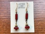 Earring enameled red link