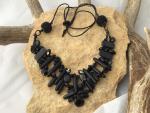 Necklace, Black, Free Form Choker